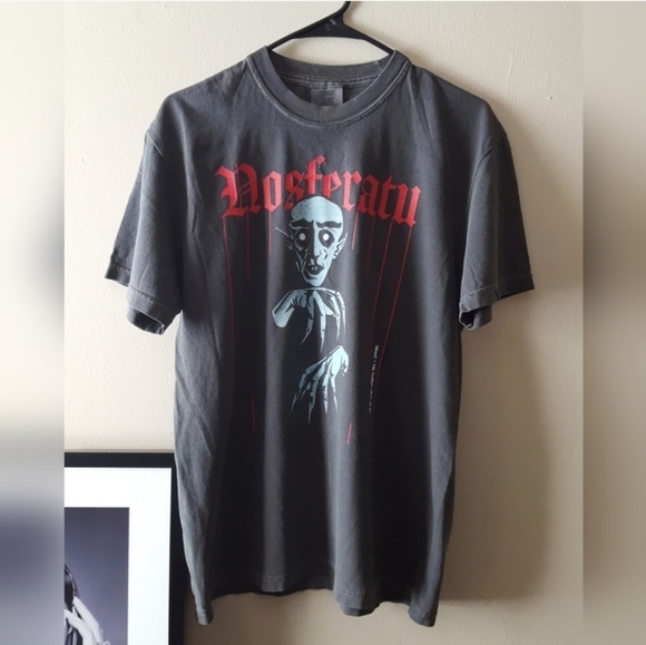 New Black Vintage Retro Horror Nosferatu Vampire Graphic Tee - Picture 9 of 9